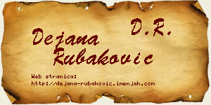 Dejana Rubaković vizit kartica